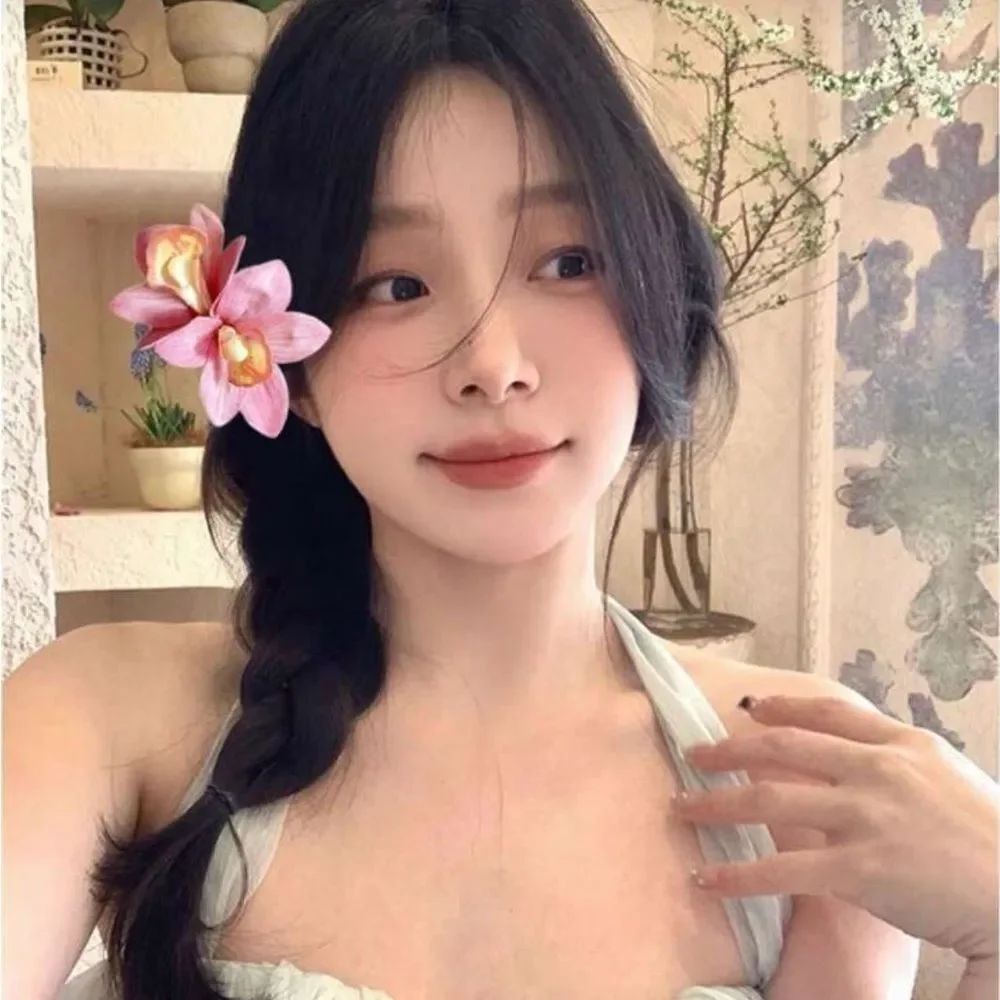 Pink Orchid Flower Hair Clip A1610